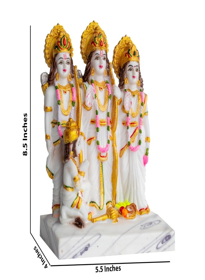 FABZONE Ram Darbar Idol | Ram Sita Laxman Hanuman Murti for Home Temple & Pooja Room | Marble Dust Finish Ram Parivar Statue 8.5 Inches - Image 5